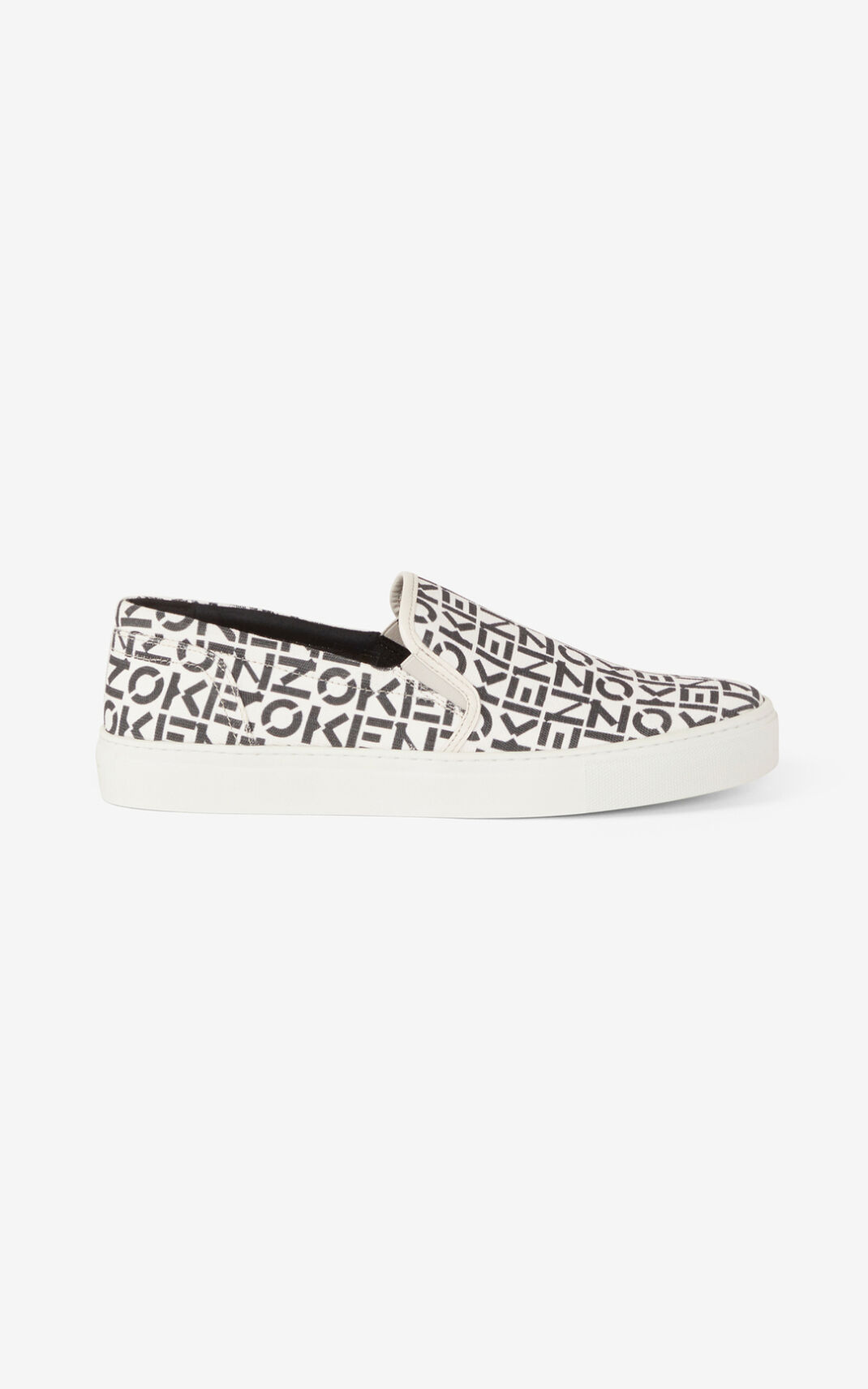 Baskets Kenzo K Skate Monogram laceless Homme Grise | TLJR-03812